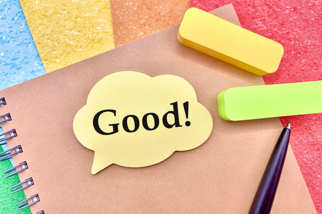 Goodと付箋に書かれている画像